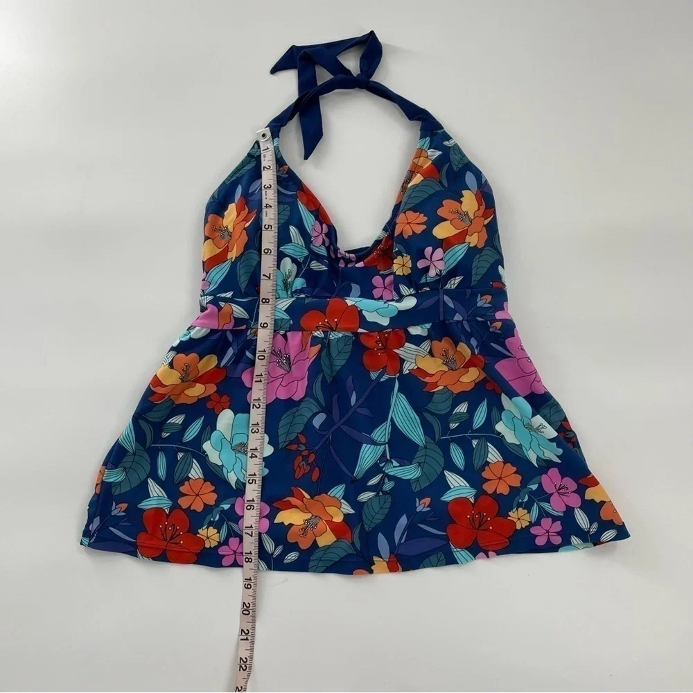 Heat Swimwear Womens Blue Floral SwimSuit Tankini SIZE Medium - Picture 3 of 9